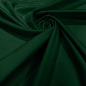 Hunter Green Matte Stretch Lamour Satin Fabric 58" Wide/Sold By The Yard. New Colors