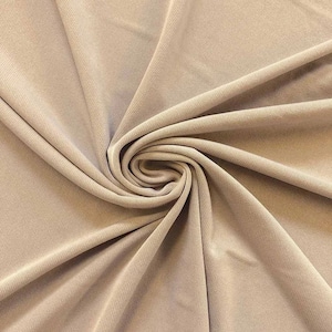 ITY Fabric Polyester Knit Jersey 2 Way Stretch Spandex Sold By The Yard. Champagne