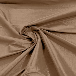 Dark Champagne Taffeta Stretch Fabric 2-Way Stretch 58&quot; Wide, Fashion Dress Clothing Draping Prom Gown Bridal Dress Fabric