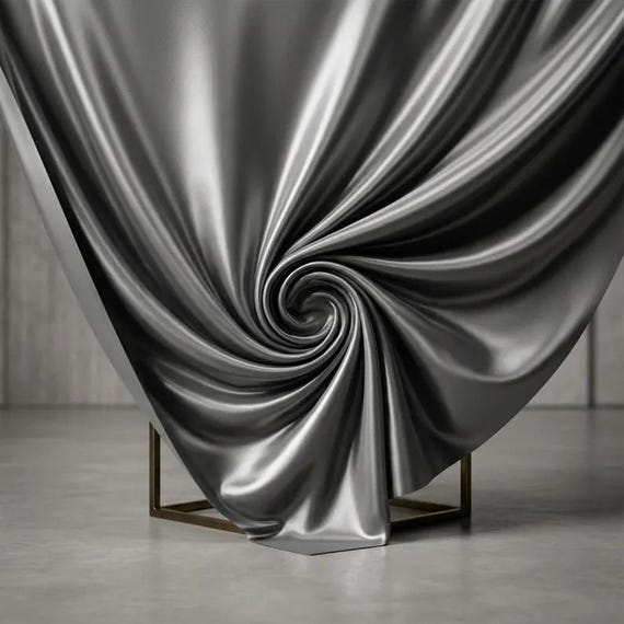 Gray Stretch Satin Fabric, Heavy Shiny Polyester Spandex, 58-Inch Wide Prom Material