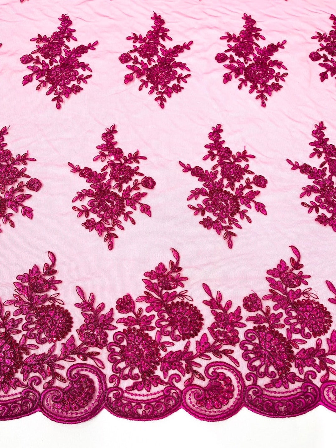 Maria Silk Embroidered Garden Cami - Fuchsia