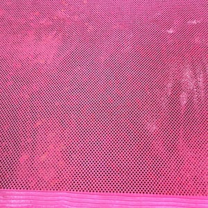 Shattered Glass Foil Iridescent Hologram Dancewear 4 Way Stretch Spandex Nylon Tricot Fabric by the yard. Hot Pink