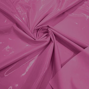 Candy Pink Spandex Shiny Vinyl Fabric (Latex Stretch) - Sold by The Yard