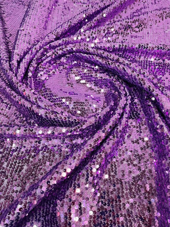 Sequins Taffeta Fabric-Glitz Sequins Taffeta Fabric-Raindrop Sequins-54” Wide-Sold By The Yard Lavender