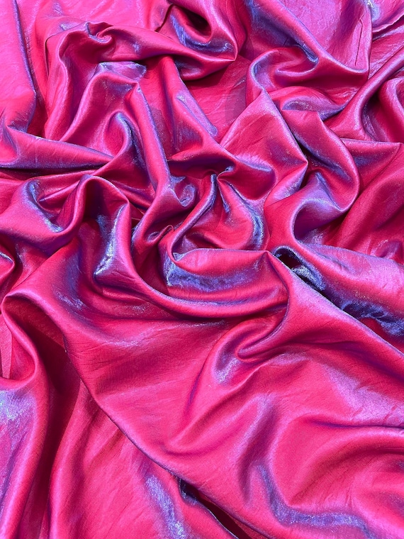 Royal Red Iridescent Liquid Dupioni Fabric 58" Wide| Costume, Dressmaking, Flowing Lightweight Material