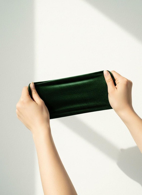 Forest Green Stretch Velvet Fabric, 58" Wide, Apparel Sewing, Sold By The Yard