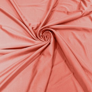 Coral Shiny Milliskin Nylon Spandex Fabric 4 Way Stretch 58&quot; Wide Sold by The Yard