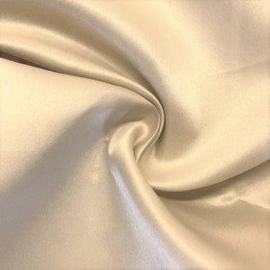 Gold Satin Fabric Premium Quality Champagne Satin Fabric Medium Weight  Wedding Dress Fabric Sold by the Yard 