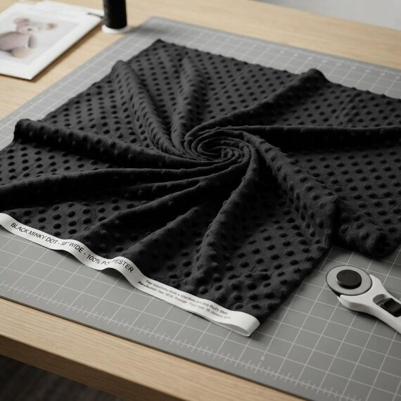 Black Minky Dot Fabric,58" Wide| Stuff | Blankets Sold by the Yard