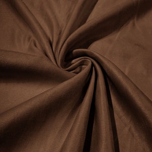 Brown Faux Suede Polyester Fabric | Microsuede | 58&quot; Wide | Upholstery Weight, Tablecloth, Bags, Pouches, Cosplay, Costume|