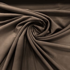 Mocha ITY Fabric Polyester Knit Jersey 2 Way Stretch Spandex Sold By The Yard
