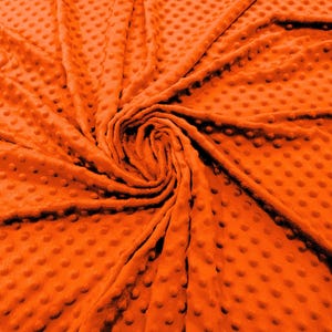 Neon Orange 58" Wide 100% Polyester Minky Dimple Dot Soft Cuddle Fabric SEW Craft Sold by The Yard.