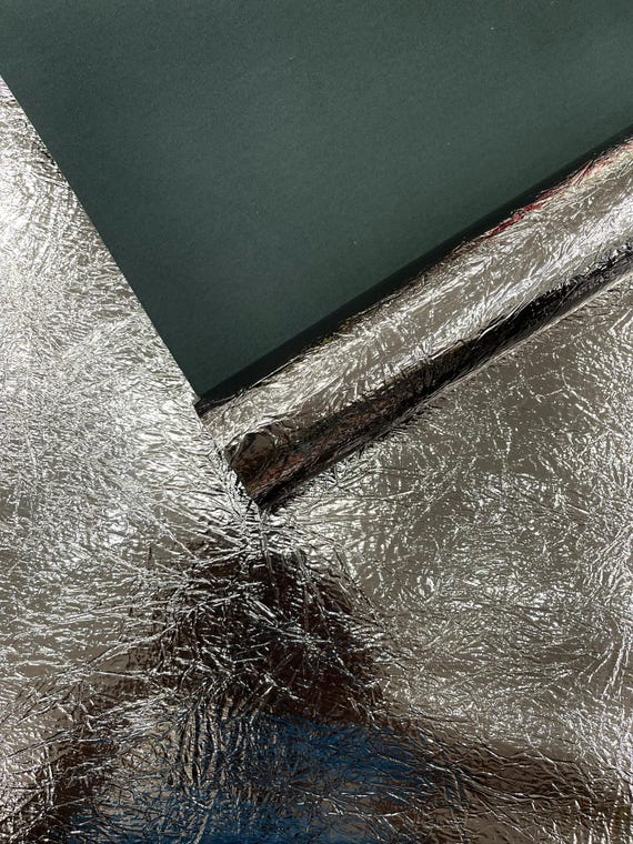 Storm Gray Crush Chrome Mirror Shiny Vinyl 54" Wide, Upholstery Crafting Accessories Applications.