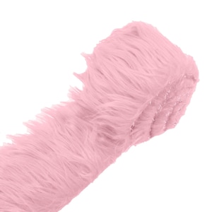 Pink Long Pile Soft Faux Fur Fabric STRIP for Fur suit, Cosplay Costume, Photo Prop, Trim, Throw Pillow, Crafts.