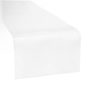 May include: White table runner, a long rectangular piece of fabric used to decorate a table.
