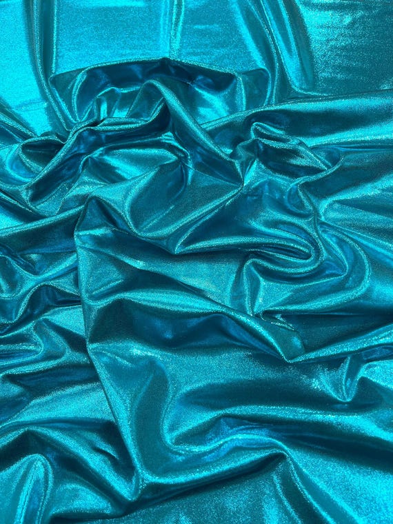 Teal Foggy Foil All Over Foil Metallic Nylon Spandex 4 Way Stretch/58" Wide