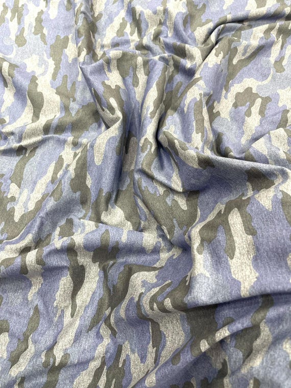 Light Blue/Gray Heather Gray Camouflage Polyester Spandex 58" Wide-Sold By The Yard.