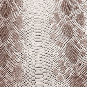 53/54&quot; Wide Snake Fake Leather Upholstery, 3-D Viper Snake Skin Texture Faux Leather PVC Vinyl Fabric by The Yard Tan