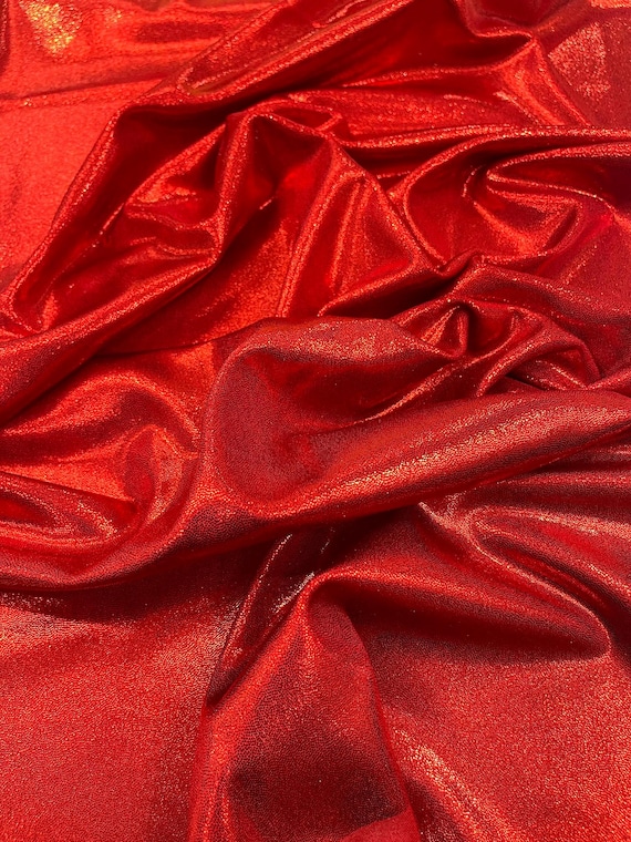 Red Foggy Foil All Over Foil Metallic Nylon Spandex 4 Way Stretch/58" Wide