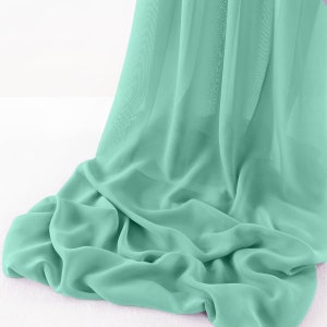 Ice Mint 5Yards Chelsea Wool Dobby Chiffon Fabric/58&quot; Wide Sheer Fabric/Solid Color Draping Fabric for Wedding Party Easter Backdrop.