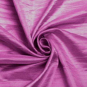 Candy Pink Crushed Taffeta Fabric - 54" Width - Creased Clothing Decorations Crafts - Sold By The Yard