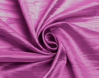 Candy Pink Crushed Taffeta Fabric - 54" Width - Creased Clothing Decorations Crafts - Sold By The Yard