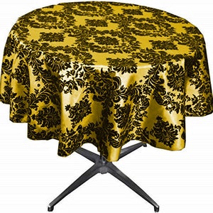 Yellow Taffeta Flocking Damask Table Rounds for Wedding, Bridal Shower/Baby Shower, Dinner, Special Events/Home Decor.