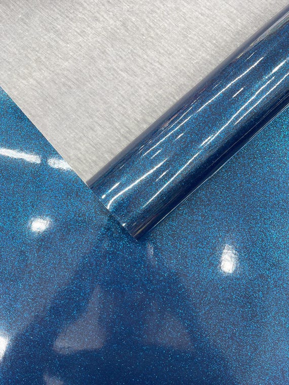 Royal Blue Sparkle Glitter Upholstery Vinyl Fabric / Crafting Apparel Upholstery Vinyl Fabric 54" Wide.