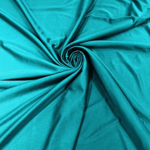 Teal Shiny Milliskin Nylon Spandex Fabric 4 Way Stretch 58&quot; Wide Sold by The Yard