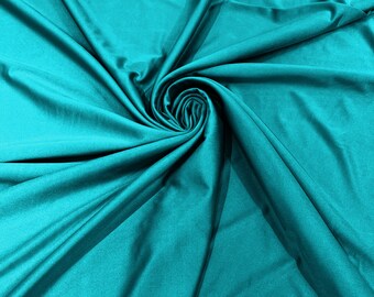 Blauwgroen glanzende milliskin nylon spandex stof 4-way stretch 58" breed Verkocht op maat gesneden
