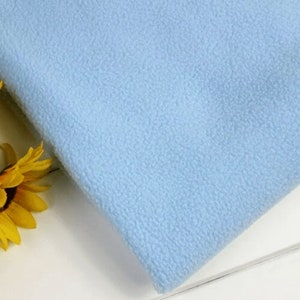 Solid Polar Fleece Fabric Anti-Pill 58&quot; Wide Sold by The Yard. Light Blue