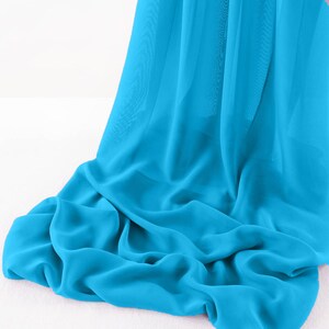 Turquoise Chelsea Wool Dobby Chiffon Fabric/58&quot; Wide Sheer Fabric/Solid Color Draping Fabric for Wedding Party Easter Backdrop.