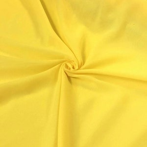 58/60" Wide 100% Polyester Soft Light Weight, Sheer, See Through Chiffon Fabric Sold By The Yard. Yellow