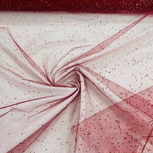 Burgundy Glitter tulle fabric shimmer/ Tulle glitter for dresses/ Mesh glitter fabric/ Costume fabric/ Wholesale