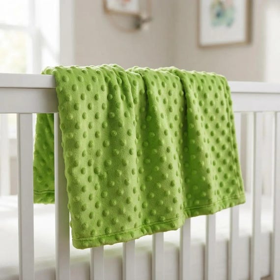 Lime Green Minky Dot Fabric,58" Wide| Stuff | Blankets Sold by the Yard