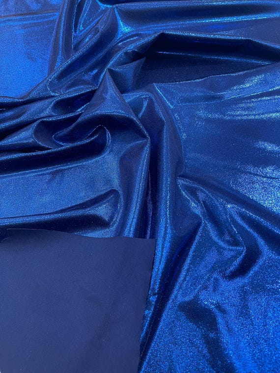 Dark Royal Blue Foggy Foil All Over Foil Metallic Nylon Spandex 4 Way Stretch/58" Wide