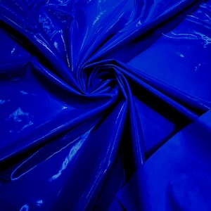 Royal Blue Spandex Shiny Vinyl Fabric (Latex Stretch) - Sold by The Yard