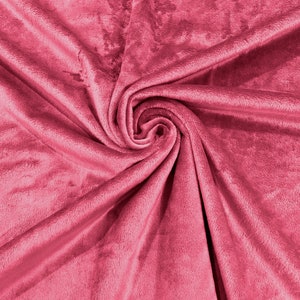Hot Pink Minky Solid Silky Plush Faux Fur Fabric - Sold by the yard