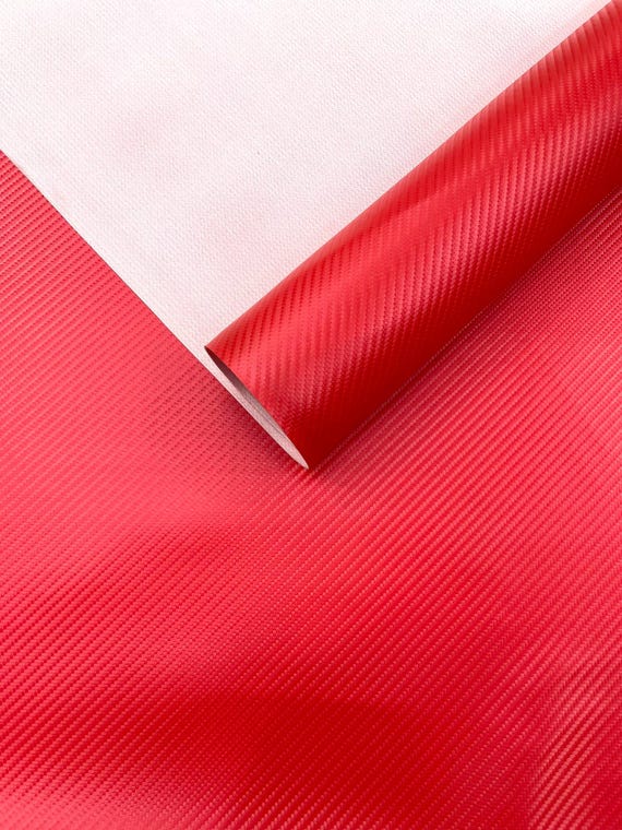 Red Carbon Fiber Marine Vinyl Upholstery Fabric/Crafting Apparel Vinyl Fabric 54" Wide