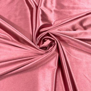 Deluxe Shiny Polyester Spandex Fabric Stretch 58&quot; Wide Sold by The Yard. Mauve