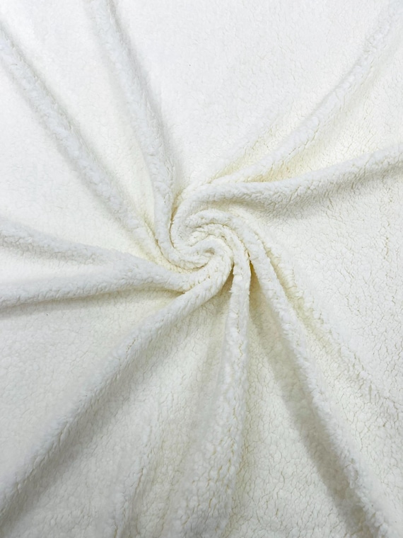 Ivory Cuddle Minky Sherpa Fleece, lamb Wool Design Fabric. Sold By The Yard