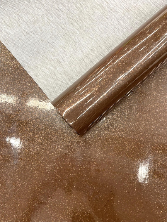Brown Ultra Sparkle Glitter Upholstery Vinyl Fabric / Crafting Apparel Upholstery Vinyl Fabric 54" Wide.