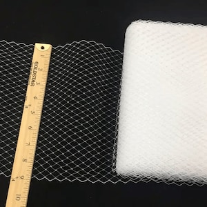 9 Inches Birdcage Bridal Veil Netting- French Net Trim-Prom-Wedding-Hats-Bridal-Nightgowns-Decorations-Sold By The Yard. White