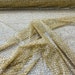 Metallic Floral Embroider and Heavy Beaded On a Mesh Lace Fabric-Sold By The Yard- Gold main image 0
