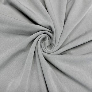 ITY Fabric Polyester Knit Jersey 2 Way Stretch Spandex Sold By The Yard. Silver