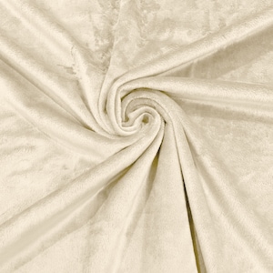 Ivory  Minky Solid Silky Plush Faux Fur Fabric - Sold by the yard
