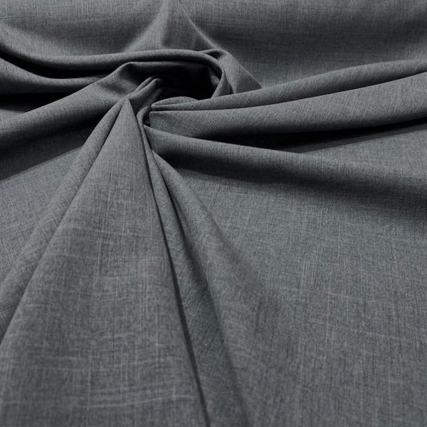 Two-Tone Melange Poplin 58” Wide/ Polyester Poplin Fabric. CHARCOAL