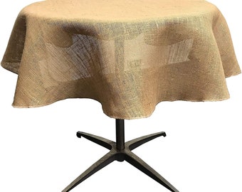 Round 100% Natural Jute Burlap Tablecloth (Natural