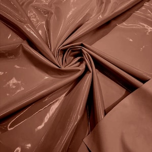 Mauve Spandex Shiny Vinyl Fabric (Latex Stretch) - Sold by The Yard