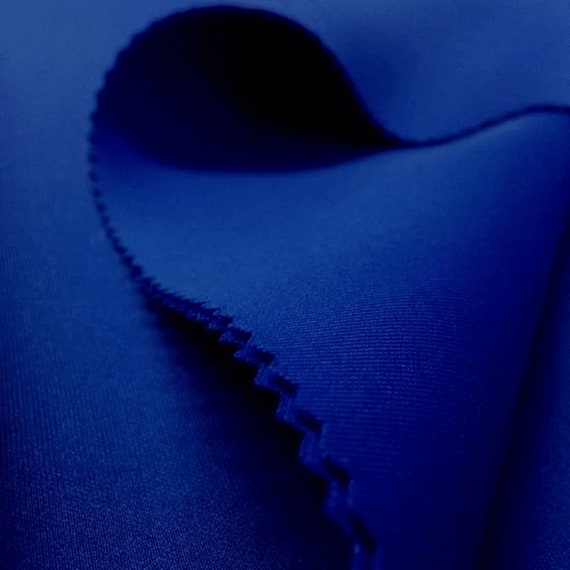 58/60" Wide 90% Polyester / 10 percent Spandex Neoprene Scuba Fabric Sold By The Yard. Royal Blue